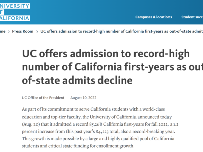 加州大学最新招生数据，为何UCB国际生录取仅5%？